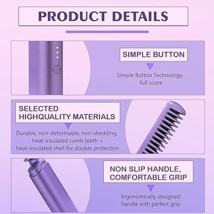 Mobile Heat Comb-Wireless Electric Hair Straightening Comb