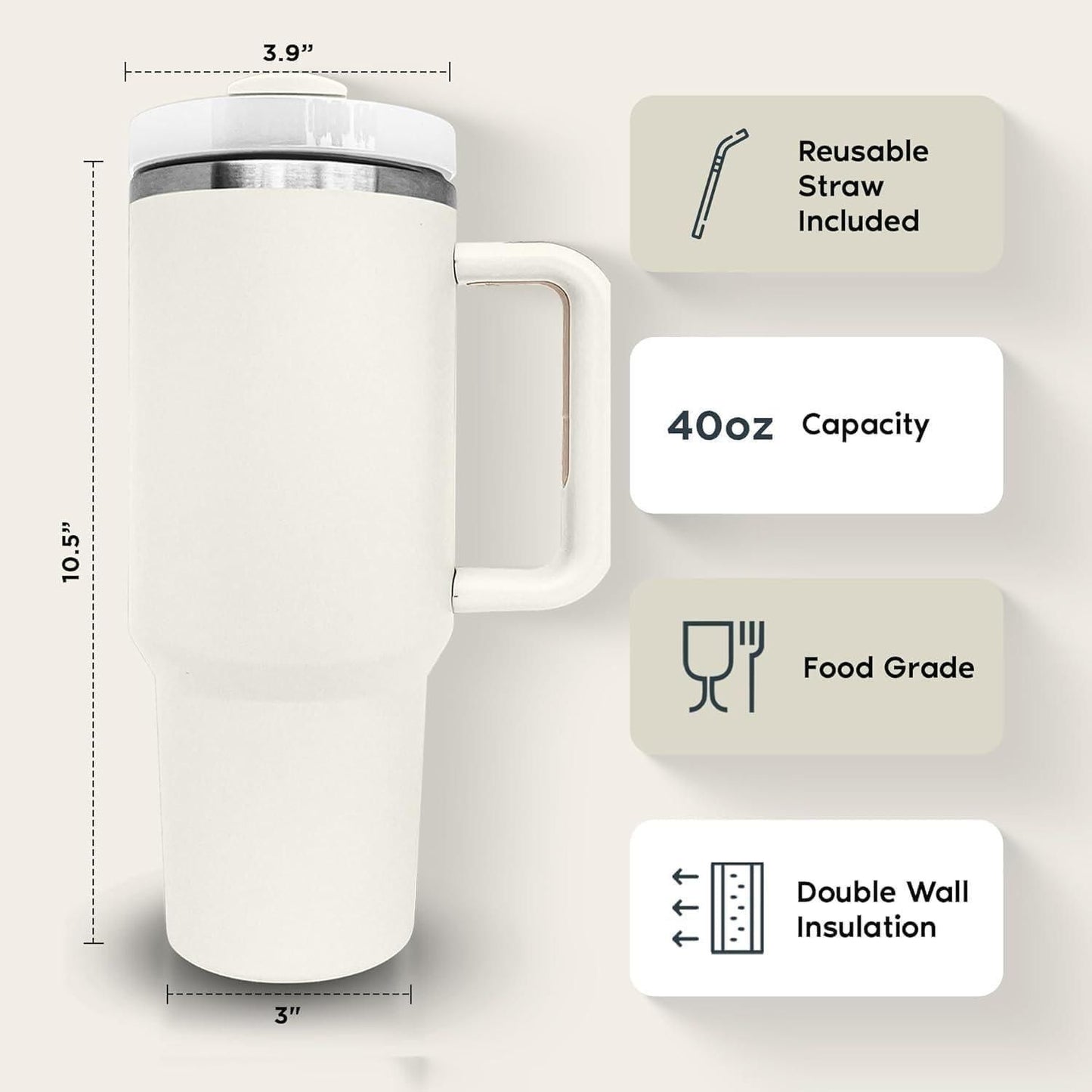 Stanley Cup – 1.2L Stainless Steel Tumbler with Lid & Straw