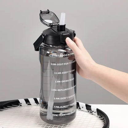 2L Motivational Water Bottle with Time Marker – Leakproof, BPA-Free & Travel-Friendly