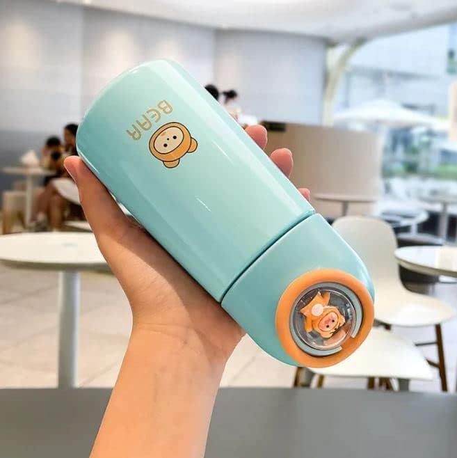 Cute Animal Water Bottle | Glass Insulated Vacuum Flask | 350ml