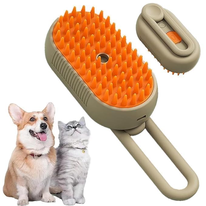 3-in-1 Steam Brush for Dogs & Cats – Groom, Detangle & Massage