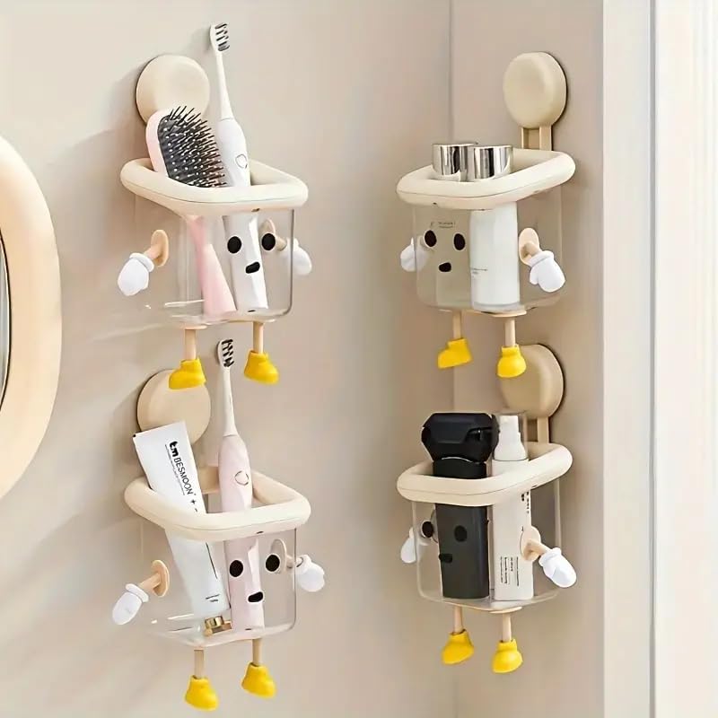 Cartoon Wall Mounted Storage Box with Suction Cup ( Pack of 2)