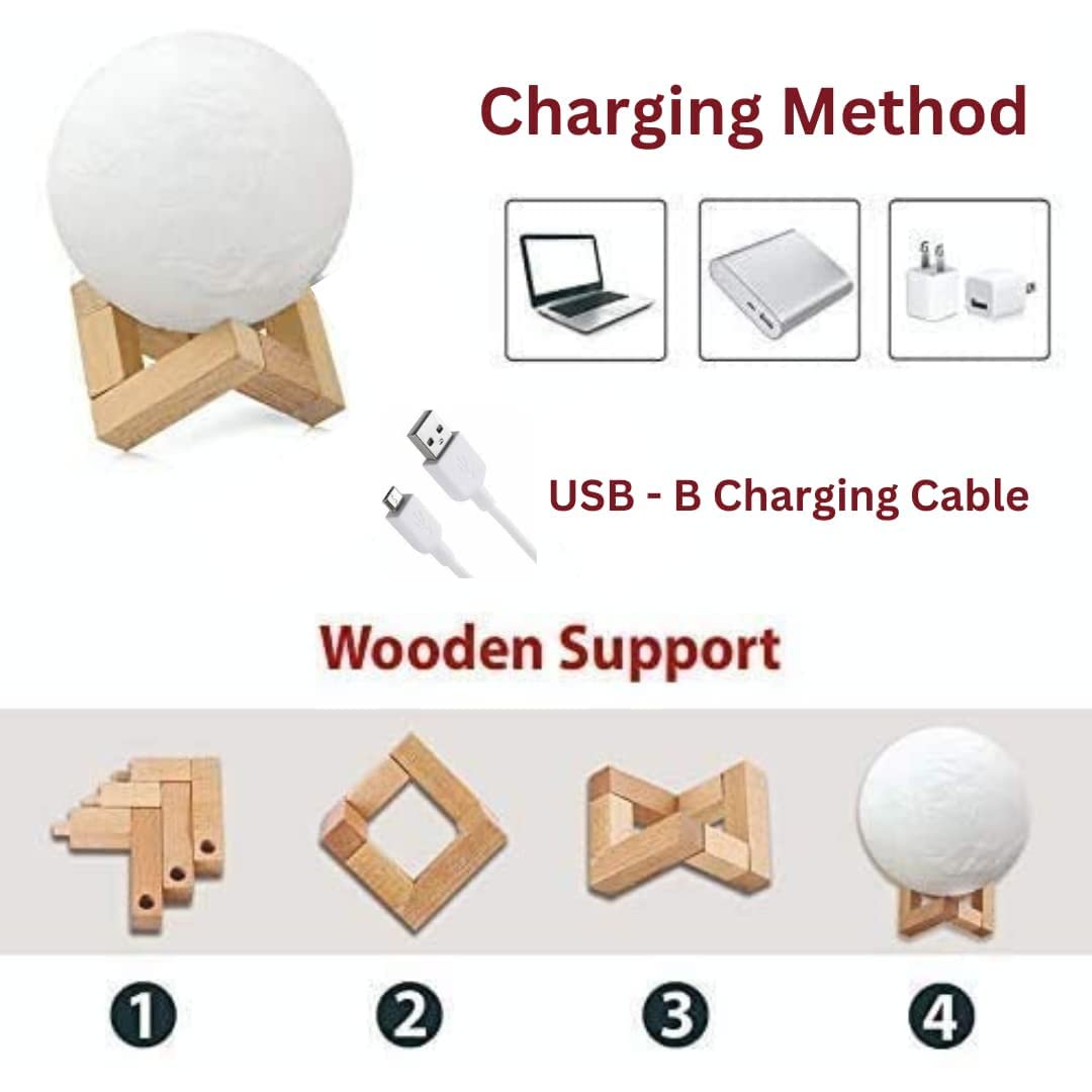 7 Colors Change Moon Lamp