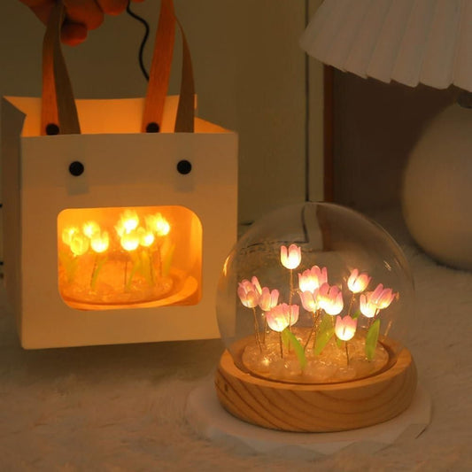 Round Tulip Touch Lamp – A Blooming Glow for Every Space