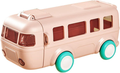 Premium Bus Water Bottle For Kids With Strap, Sipper, & Straw