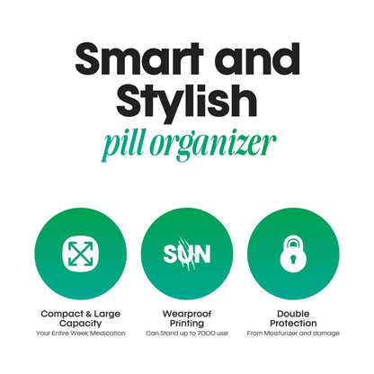 Premium Weekly Pill Organizer 3 Times a Day| Portable Travel Pill Box -7 Day