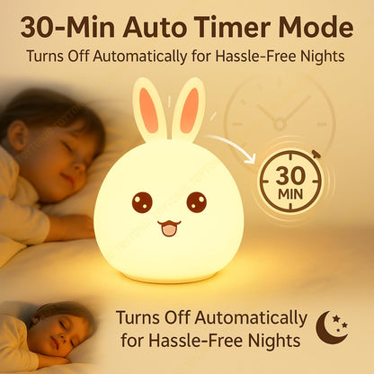BrightRabbit Touch LED Night Lamp – 7-Color Soft Glow