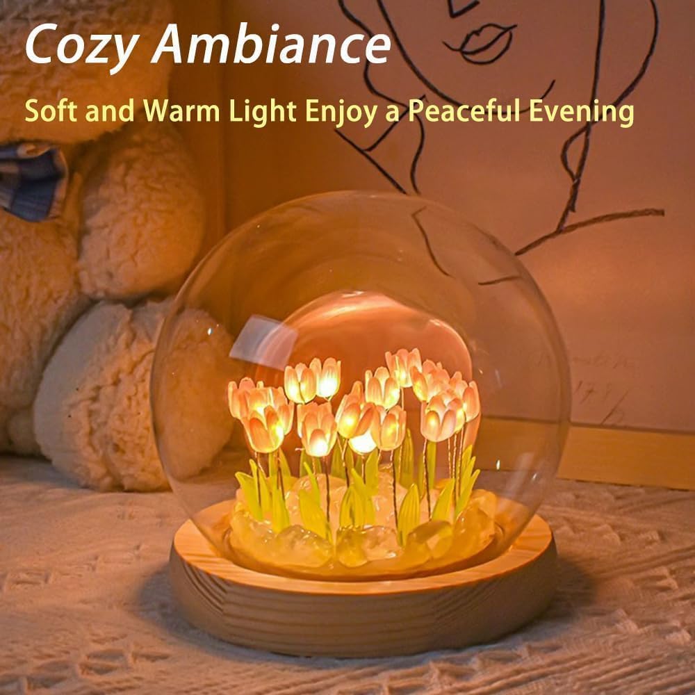 Round Tulip Touch Lamp – A Blooming Glow for Every Space