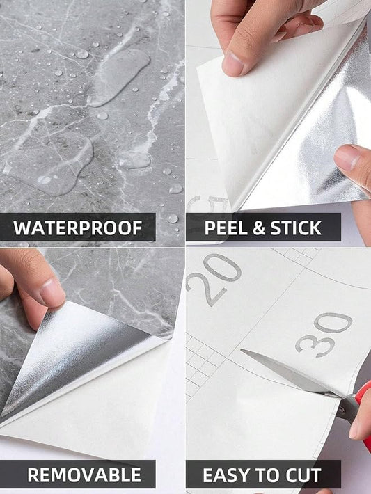 Premium White & Golden Marble Peel & Stick Wallpaper – Luxury, Waterproof, Easy Installation