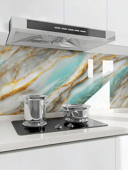Premium Blue & Gold Marble Peel & Stick Wallpaper – DIY Vinyl Wall & Furniture Stickers