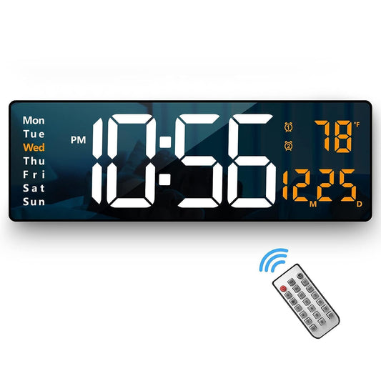 GlowTime LED Digital Clock – Remote & Night Light