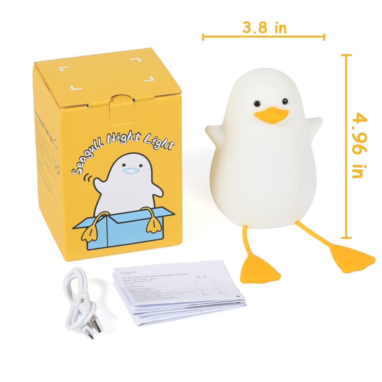 BrightDuck Touch LED Night Lamp – Rechargeable Soft Glow