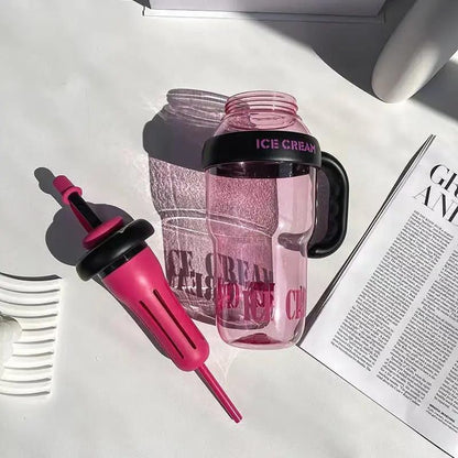 Cute Hydration Tumbler With Handle And Straw
