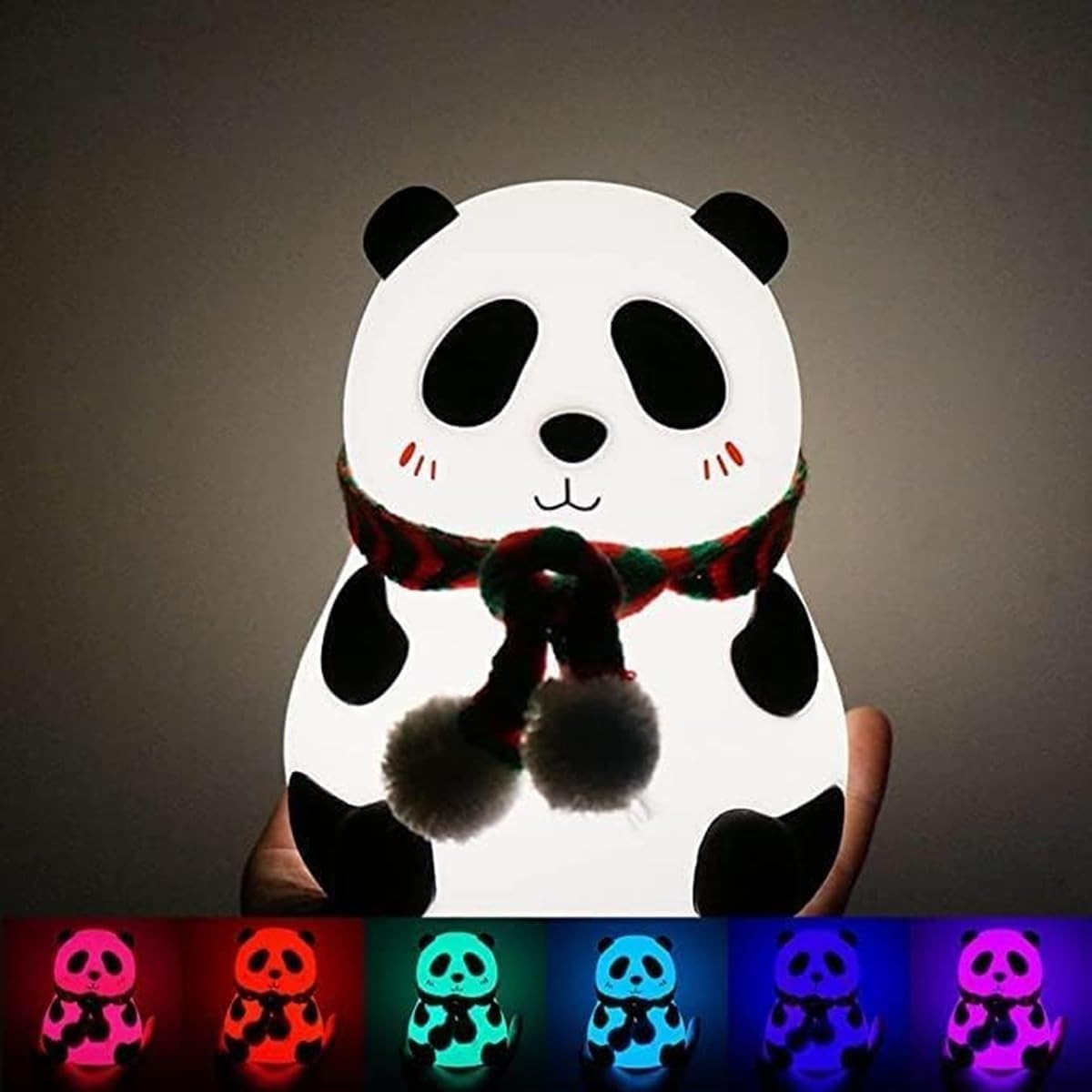 BrightPanda Touch Silicone Night Lamp – Rechargeable Multicolor