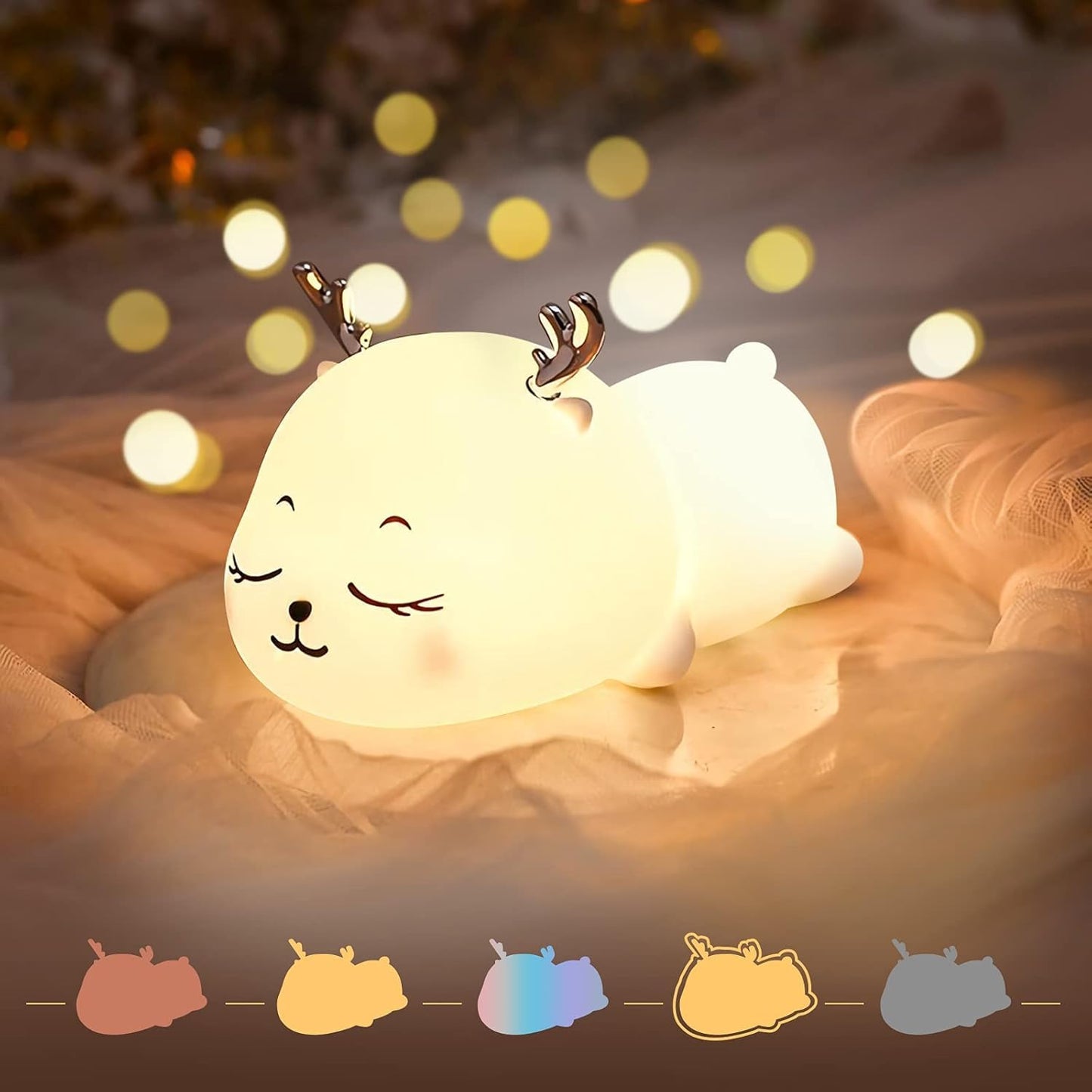 BrightDeer Touch LED Night Lamp – 7-Color Soft Glow