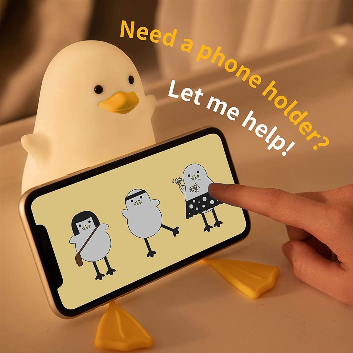 BrightDuck Touch LED Night Lamp – Rechargeable Soft Glow