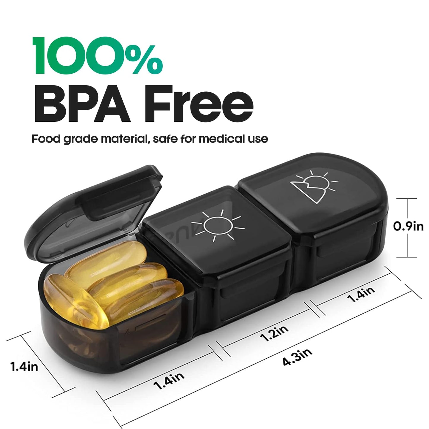 Premium Weekly Pill Organizer 3 Times a Day| Portable Travel Pill Box -7 Day