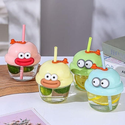 Smiley Sips Cartoon Glass – Cute, Trendy & Perfect for Everyday Sipping!