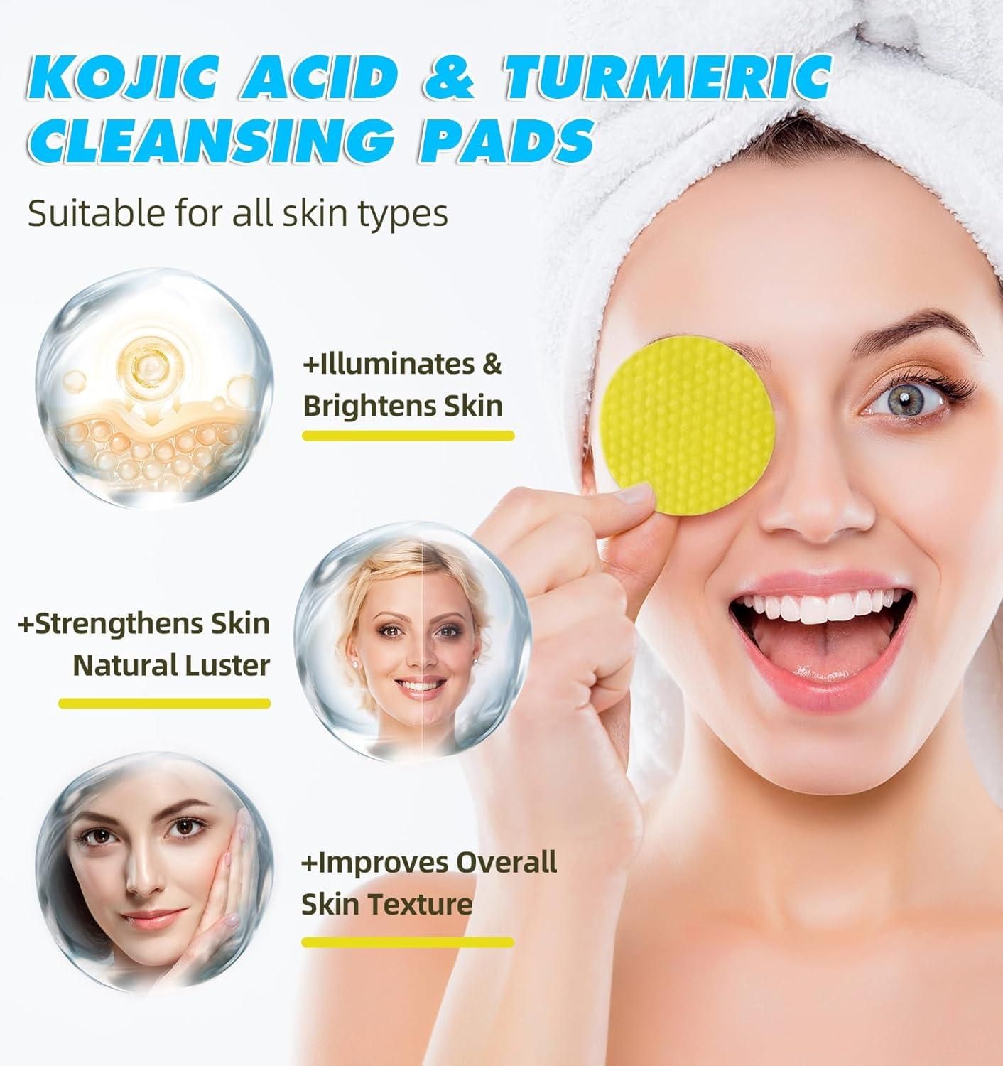 Turmeric Kojic Acid Cleansing Pads – Pack of 20
