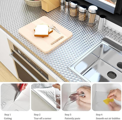 Self-Adhesive 3D PVC Kitchen & Wall Wallpaper – Waterproof & Oil-Proof