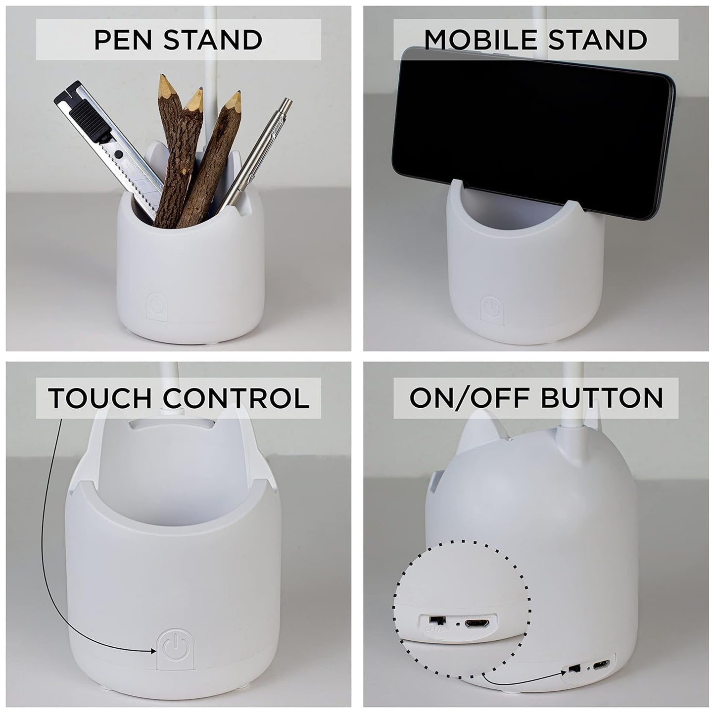 LED Table Lamp With Pen Holder