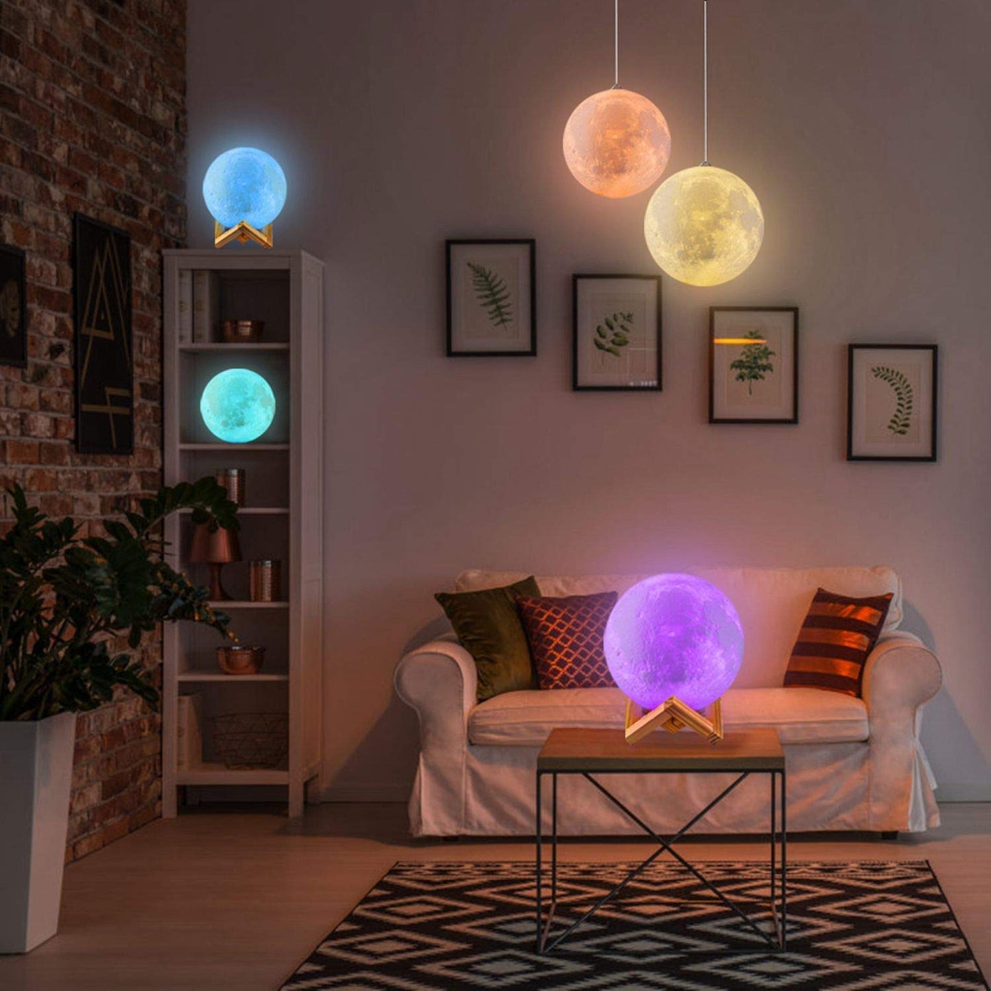7 Colors Change Moon Lamp