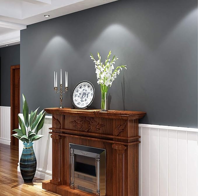 DIY Dark Grey Matte Peel & Stick Wallpaper – Instant Furniture & Wall Makeover
