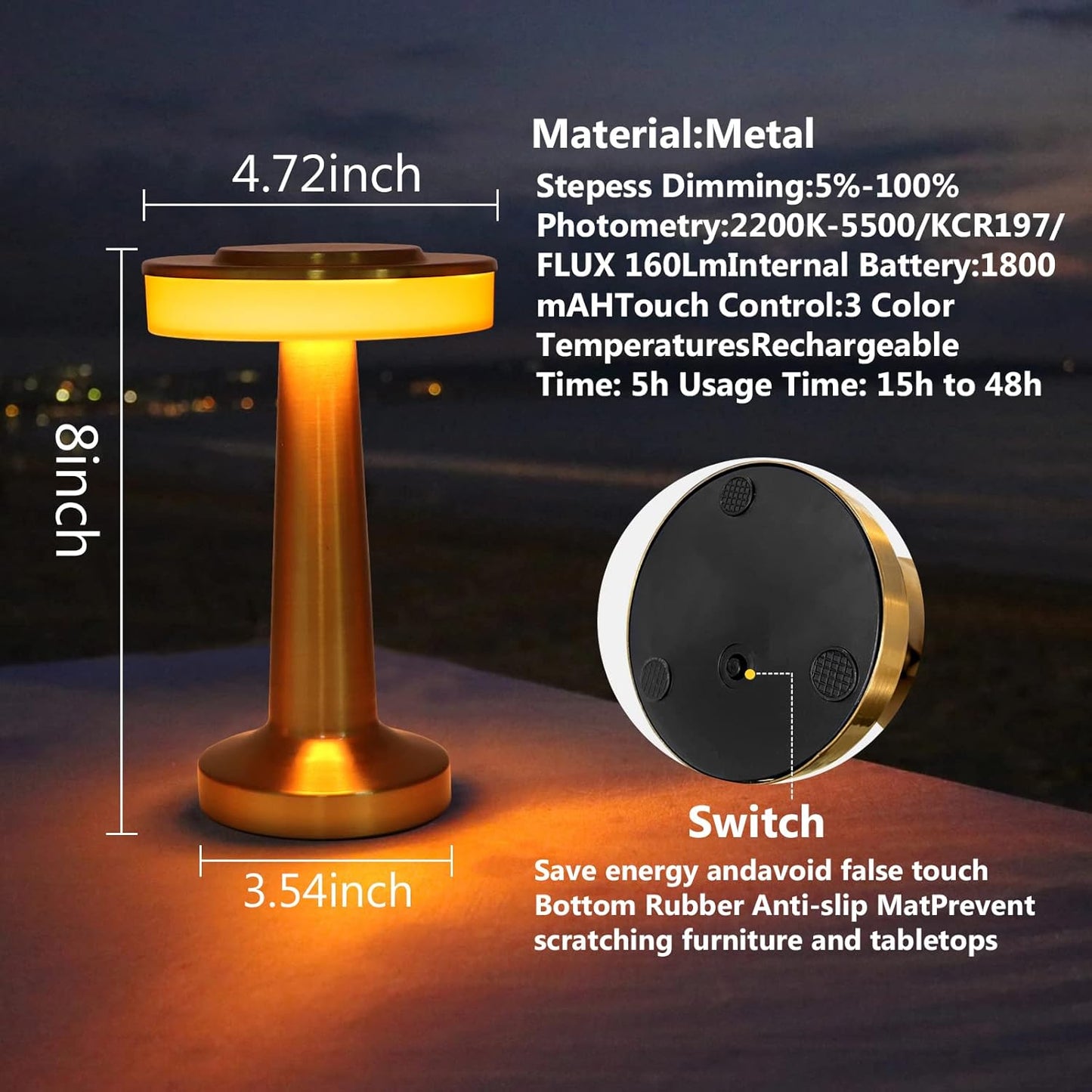 Cordless LED Desk Lamp