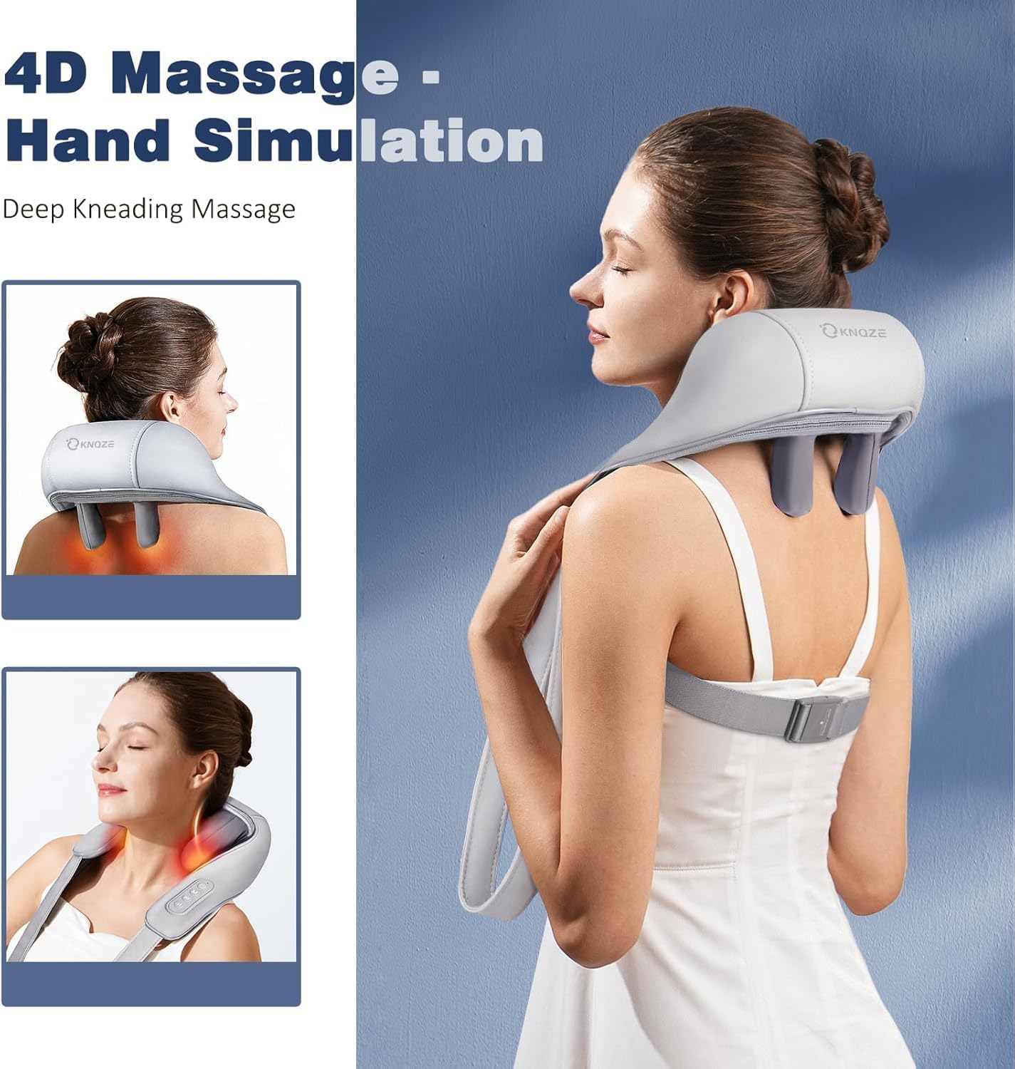 PureRelief™ Heated Neck & Back  Cordless  Massager | Deep Tissue Relief
