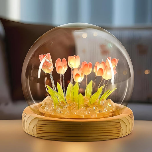 Round Tulip Touch Lamp – A Blooming Glow for Every Space