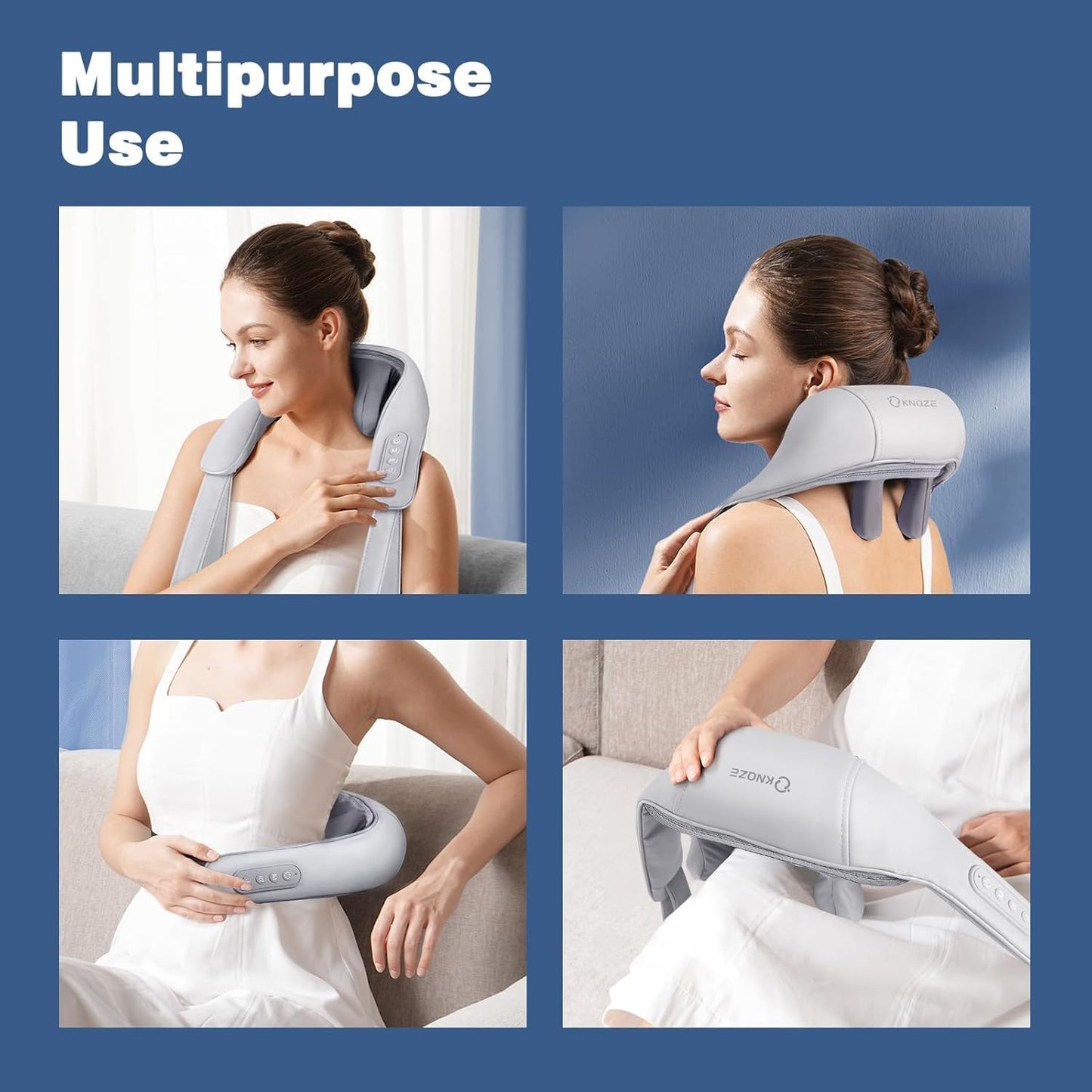 PureRelief™ Heated Neck & Back  Cordless  Massager | Deep Tissue Relief