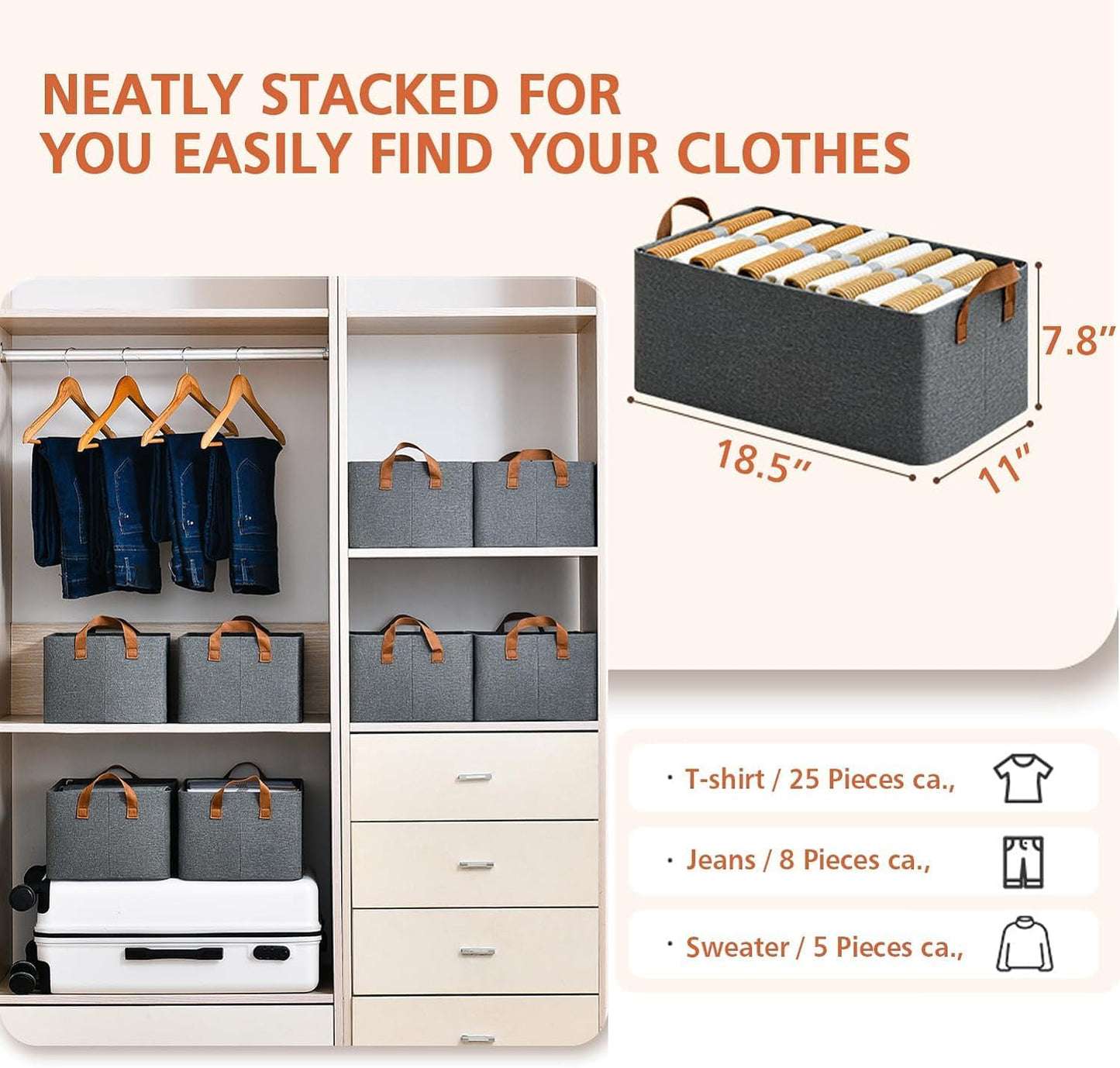 WardrobeMate Premium 2-Piece Clothes Organizer – Foldable with Metal Frame