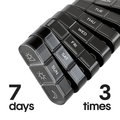 Premium Weekly Pill Organizer 3 Times a Day| Portable Travel Pill Box -7 Day