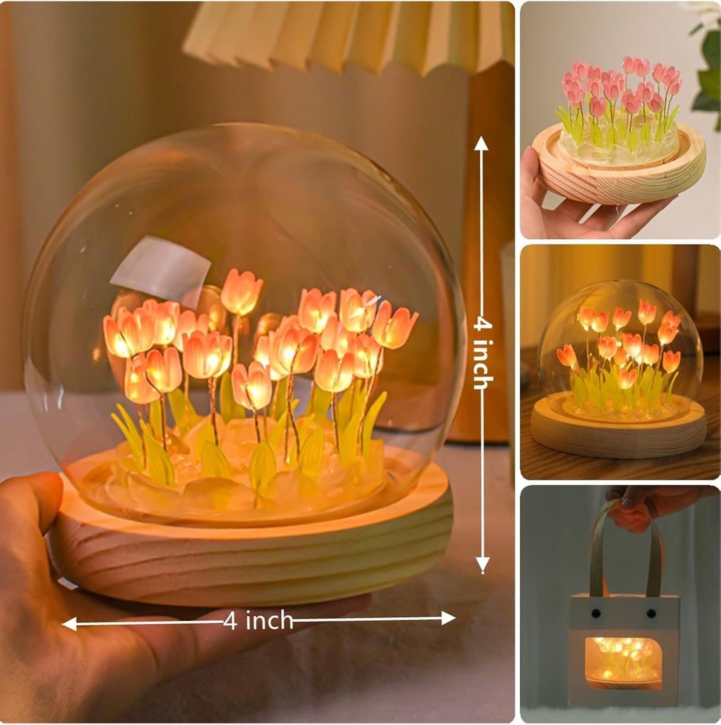 Round Tulip Touch Lamp – A Blooming Glow for Every Space