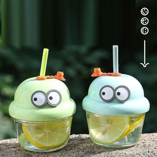 Smiley Sips Cartoon Glass – Cute, Trendy & Perfect for Everyday Sipping!
