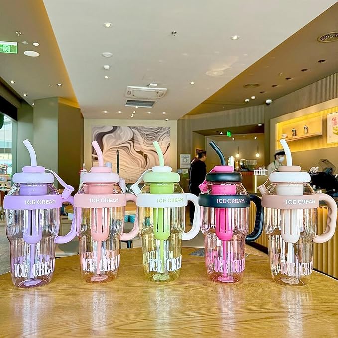 Cute Hydration Tumbler With Handle And Straw
