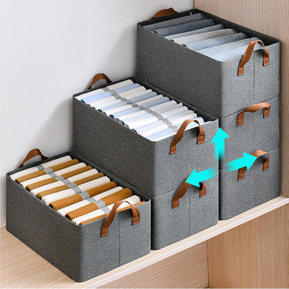 Wardrobe Organizer for Clothes with Metal Frame Rectangle Storage Baskets