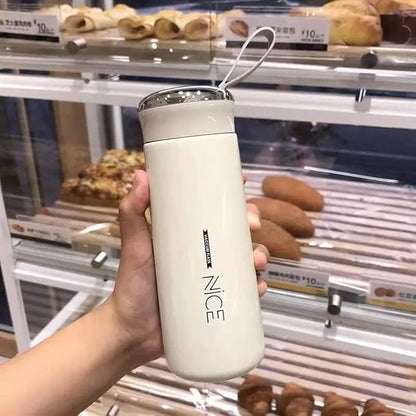 Premium Glass & Plastic "NICE" Water Bottle – 400ml Leak-Proof – Durable & Eco-Friendly