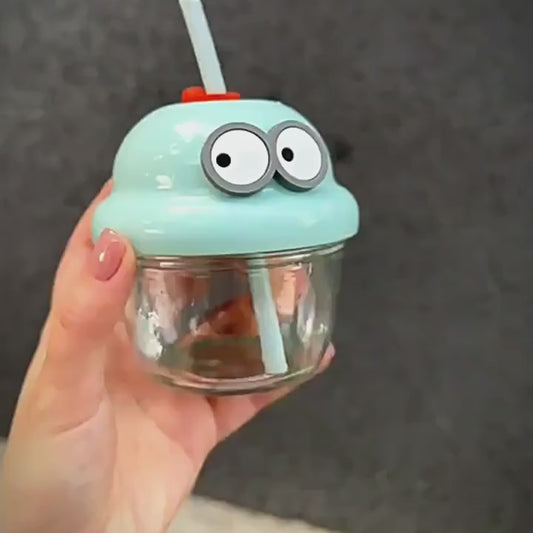 Smiley Sips Cartoon Glass – Cute, Trendy & Perfect for Everyday Sipping!